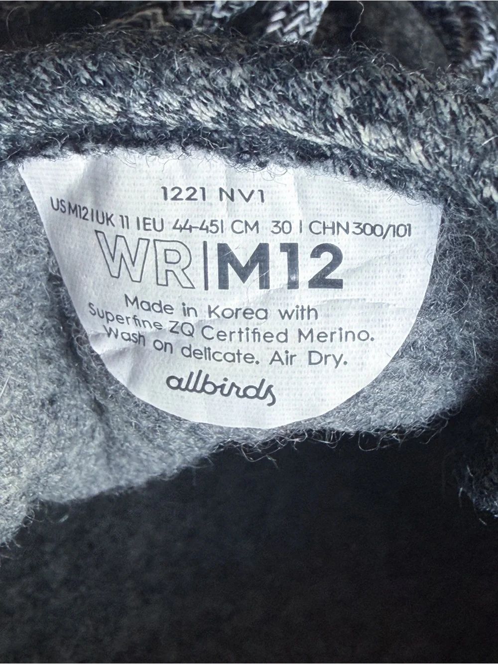 allbirds Men's Charcoal Wool Runner with White Sole